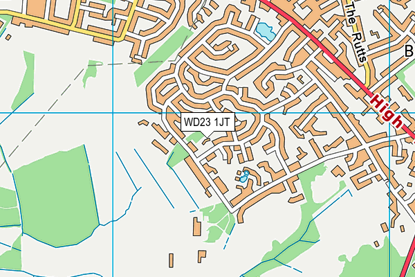 WD23 1JT map - OS VectorMap District (Ordnance Survey)