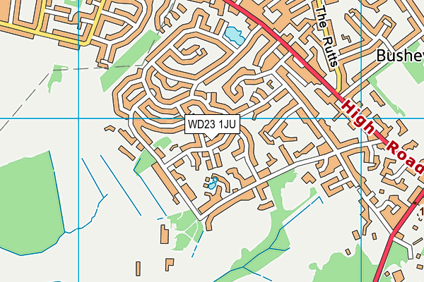 WD23 1JU map - OS VectorMap District (Ordnance Survey)