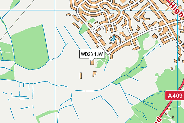 WD23 1JW map - OS VectorMap District (Ordnance Survey)