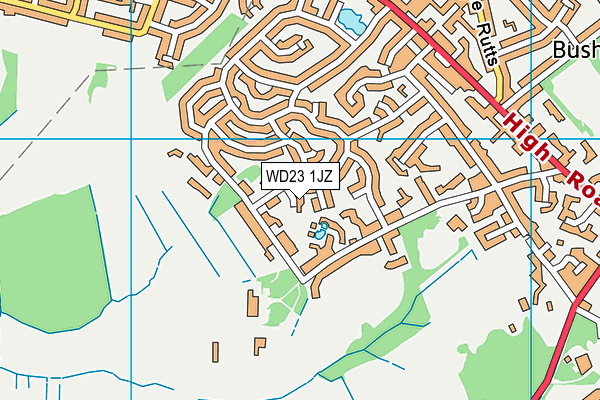 WD23 1JZ map - OS VectorMap District (Ordnance Survey)