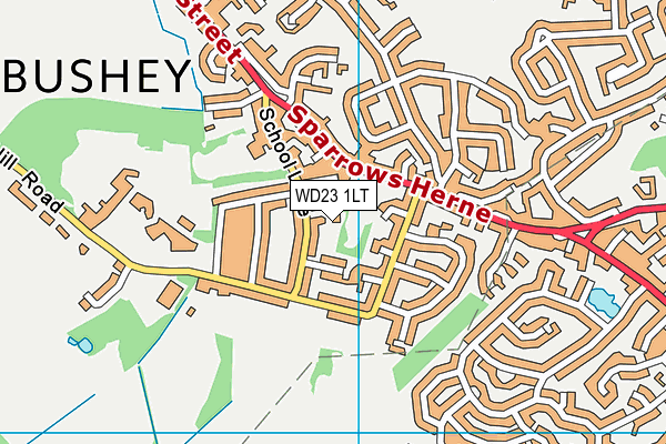 WD23 1LT map - OS VectorMap District (Ordnance Survey)