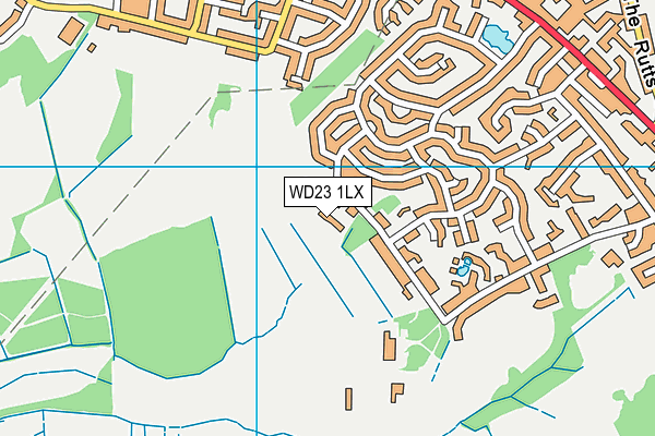 WD23 1LX map - OS VectorMap District (Ordnance Survey)