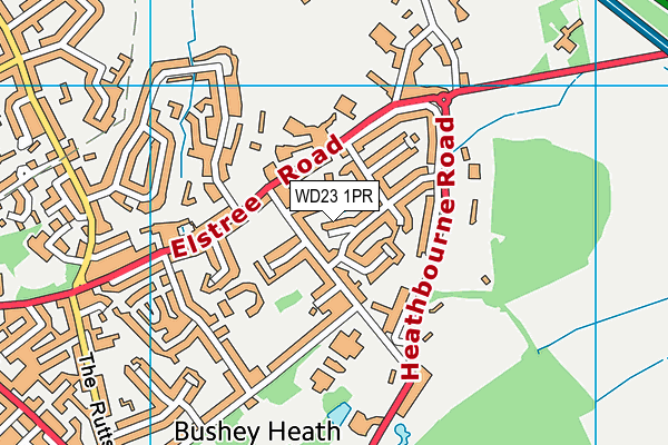 WD23 1PR map - OS VectorMap District (Ordnance Survey)