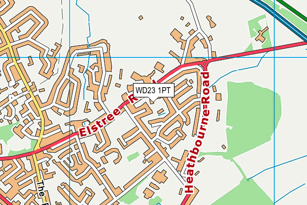 WD23 1PT map - OS VectorMap District (Ordnance Survey)