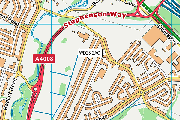 WD23 2AQ map - OS VectorMap District (Ordnance Survey)