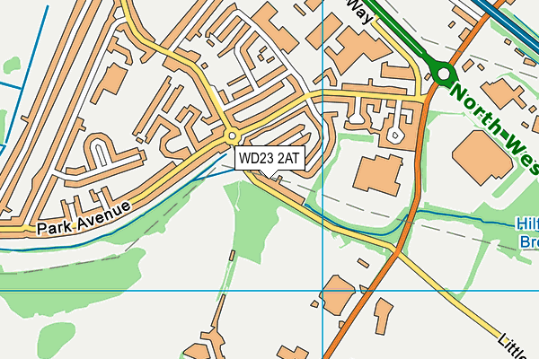 WD23 2AT map - OS VectorMap District (Ordnance Survey)