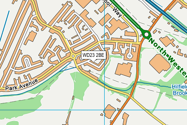 WD23 2BE map - OS VectorMap District (Ordnance Survey)