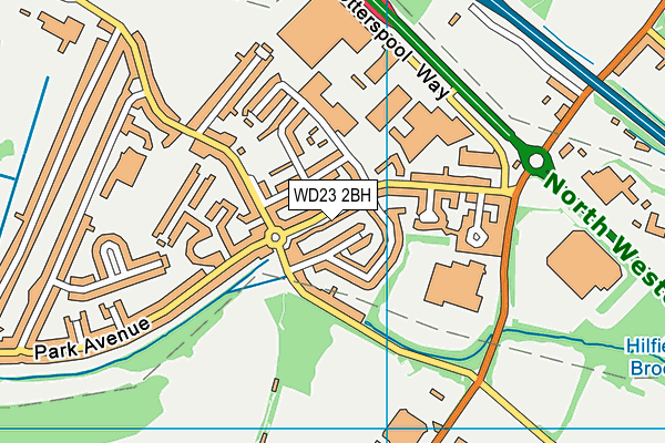 WD23 2BH map - OS VectorMap District (Ordnance Survey)