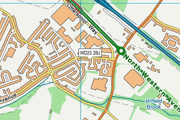 WD23 2BJ map - OS VectorMap District (Ordnance Survey)