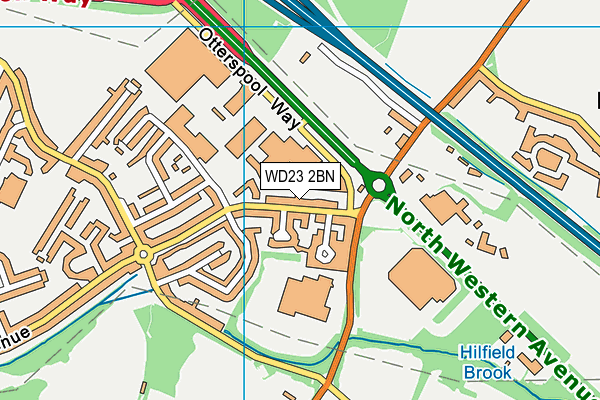 WD23 2BN map - OS VectorMap District (Ordnance Survey)