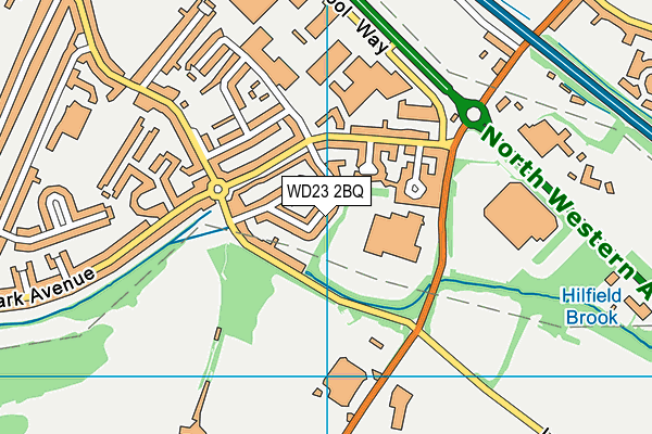 WD23 2BQ map - OS VectorMap District (Ordnance Survey)