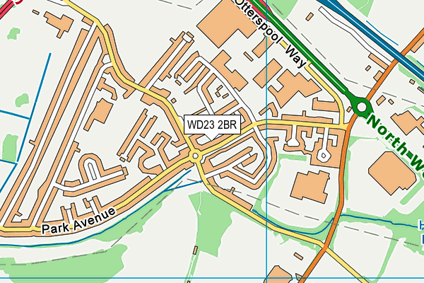 WD23 2BR map - OS VectorMap District (Ordnance Survey)