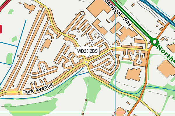 WD23 2BS map - OS VectorMap District (Ordnance Survey)