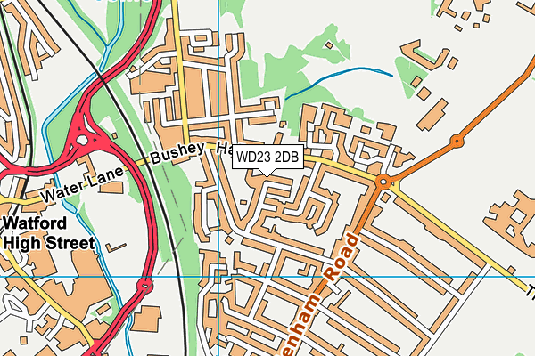WD23 2DB map - OS VectorMap District (Ordnance Survey)