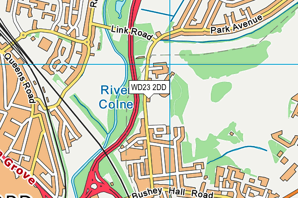 WD23 2DD map - OS VectorMap District (Ordnance Survey)