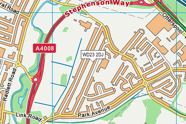 WD23 2DJ map - OS VectorMap District (Ordnance Survey)