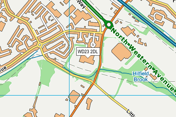 WD23 2DL map - OS VectorMap District (Ordnance Survey)