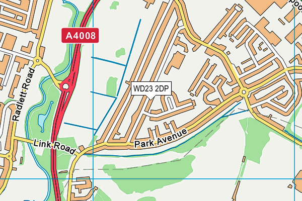 WD23 2DP map - OS VectorMap District (Ordnance Survey)