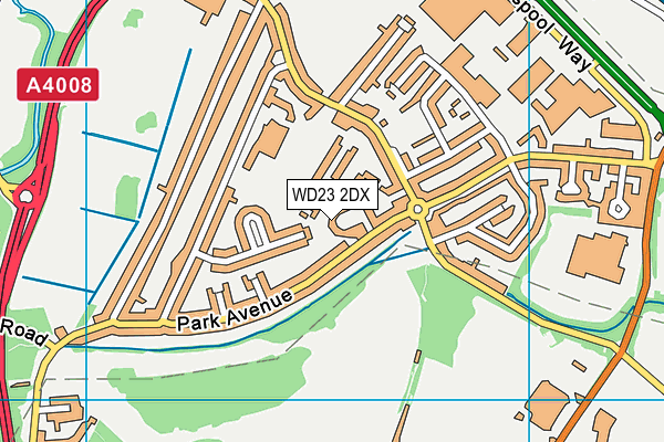 WD23 2DX map - OS VectorMap District (Ordnance Survey)