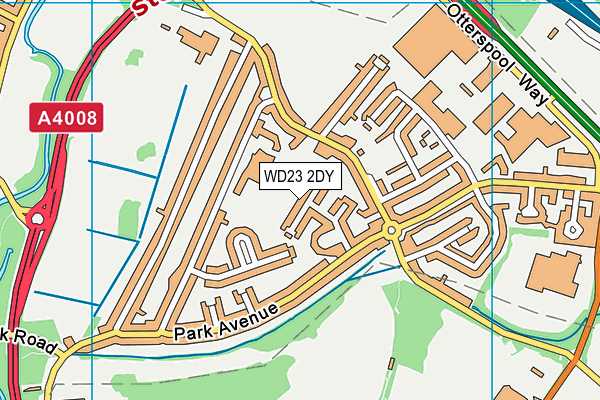 WD23 2DY map - OS VectorMap District (Ordnance Survey)