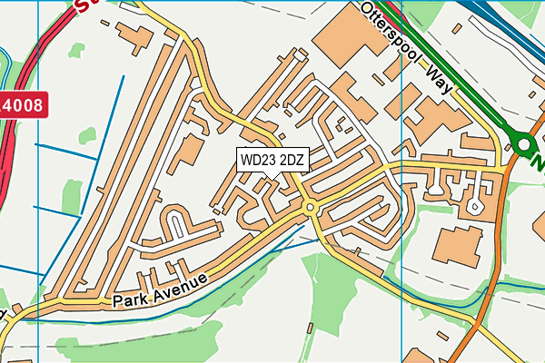 WD23 2DZ map - OS VectorMap District (Ordnance Survey)