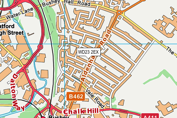 WD23 2EX map - OS VectorMap District (Ordnance Survey)