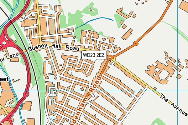 WD23 2EZ map - OS VectorMap District (Ordnance Survey)