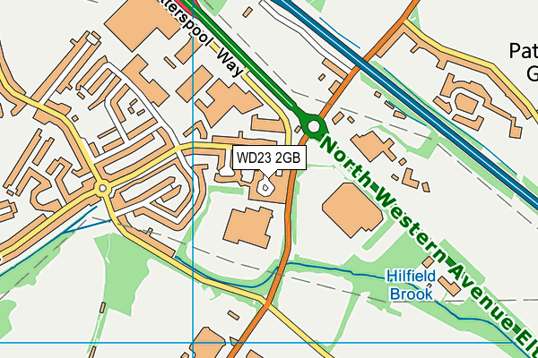 WD23 2GB map - OS VectorMap District (Ordnance Survey)