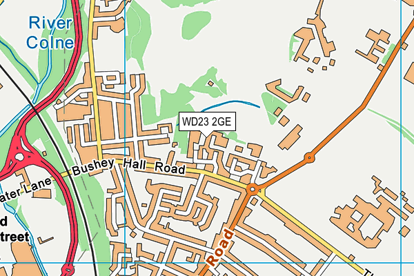 WD23 2GE map - OS VectorMap District (Ordnance Survey)