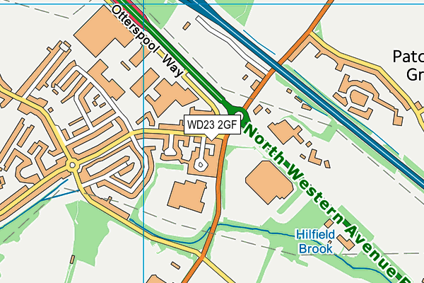 WD23 2GF map - OS VectorMap District (Ordnance Survey)