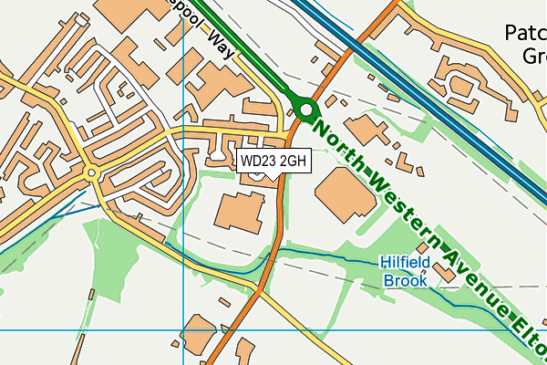 WD23 2GH map - OS VectorMap District (Ordnance Survey)