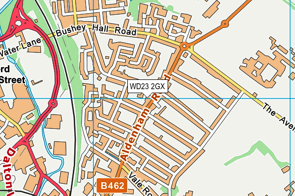 WD23 2GX map - OS VectorMap District (Ordnance Survey)