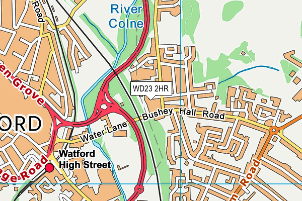WD23 2HR map - OS VectorMap District (Ordnance Survey)