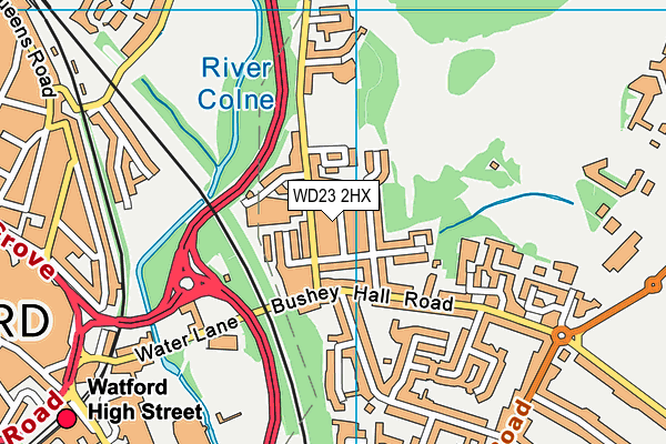 WD23 2HX map - OS VectorMap District (Ordnance Survey)
