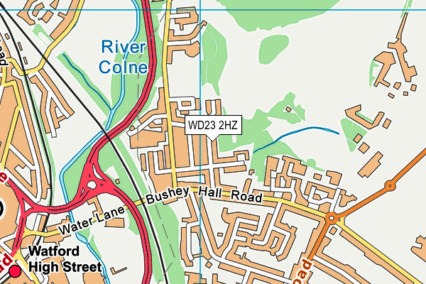 WD23 2HZ map - OS VectorMap District (Ordnance Survey)