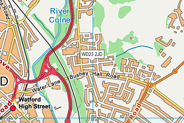 WD23 2JD map - OS VectorMap District (Ordnance Survey)