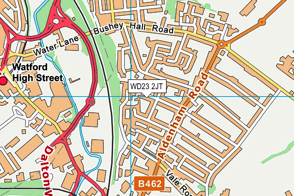 WD23 2JT map - OS VectorMap District (Ordnance Survey)