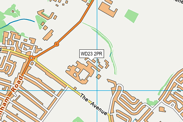 WD23 2PR map - OS VectorMap District (Ordnance Survey)
