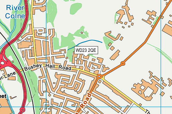 WD23 2QE map - OS VectorMap District (Ordnance Survey)