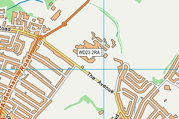 WD23 2RA map - OS VectorMap District (Ordnance Survey)
