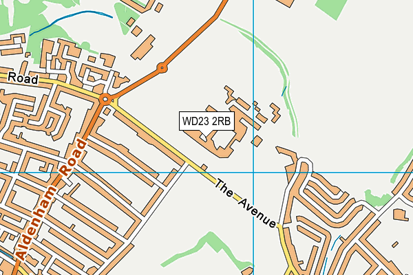 WD23 2RB map - OS VectorMap District (Ordnance Survey)