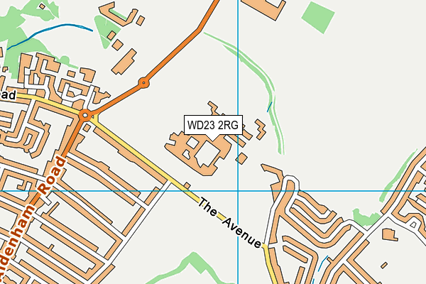 WD23 2RG map - OS VectorMap District (Ordnance Survey)