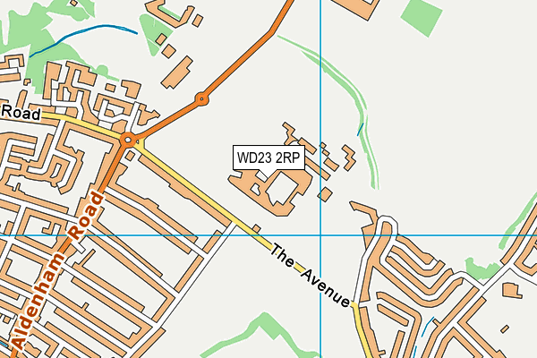 WD23 2RP map - OS VectorMap District (Ordnance Survey)