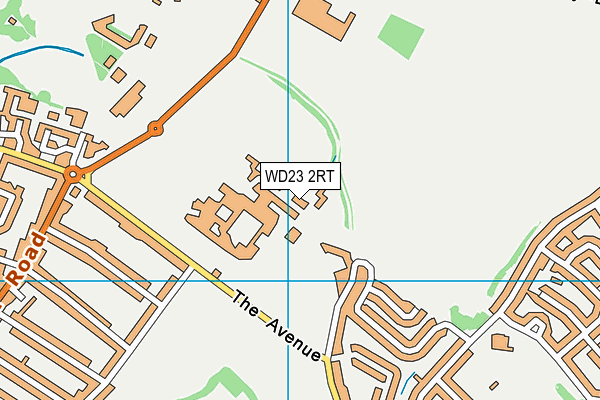 WD23 2RT map - OS VectorMap District (Ordnance Survey)