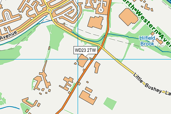 WD23 2TW map - OS VectorMap District (Ordnance Survey)