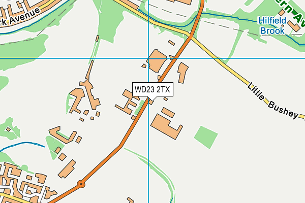 WD23 2TX map - OS VectorMap District (Ordnance Survey)