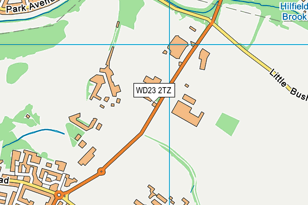 WD23 2TZ map - OS VectorMap District (Ordnance Survey)