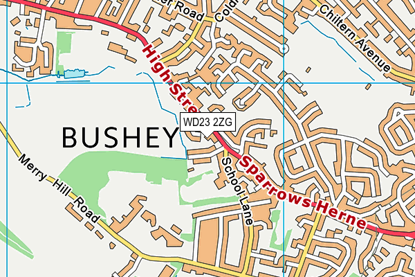 WD23 2ZG map - OS VectorMap District (Ordnance Survey)