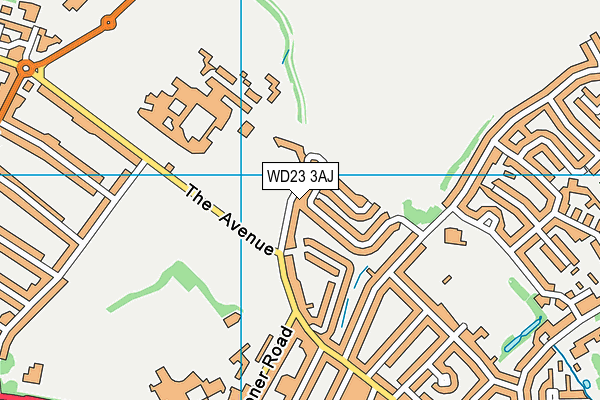 WD23 3AJ map - OS VectorMap District (Ordnance Survey)