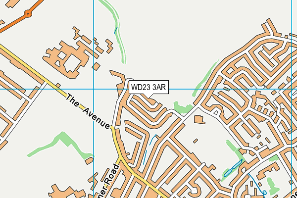 WD23 3AR map - OS VectorMap District (Ordnance Survey)